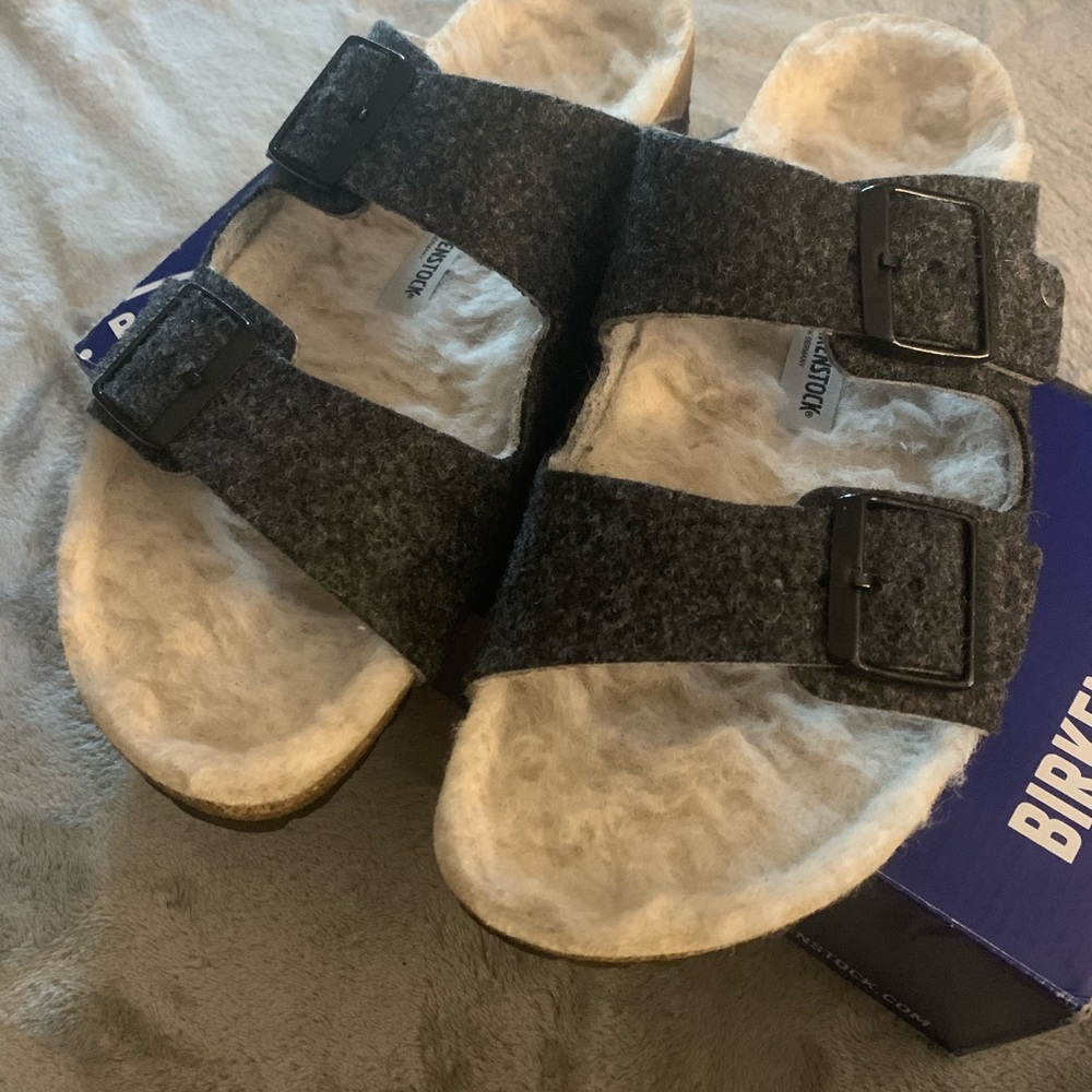 Birkenstock Rivet Arizona Sandals size 41 double face grey